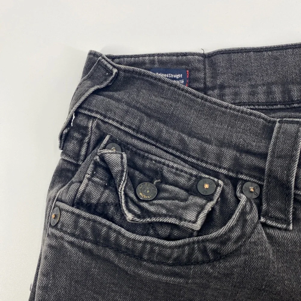 True Religion Ricky Jeans‎ Mens Tag 33 Actual 33x31 Black Relaxed Straight USA